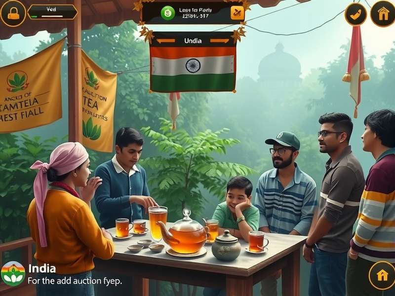 Tea Auction Master gameplay screenshot showing Indian tea market